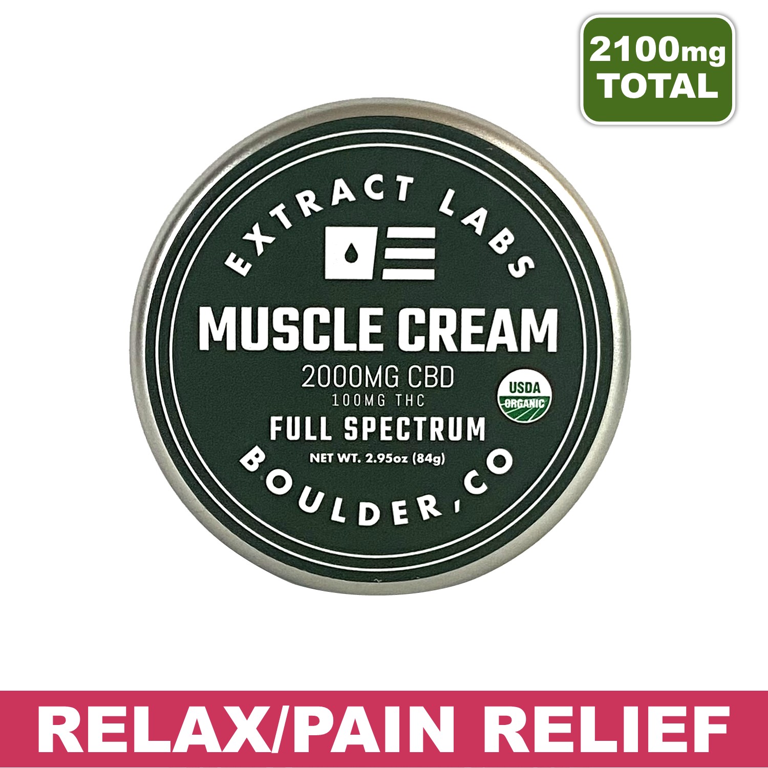 CBD for Muscle Recovery & Joint Cream - 2000mg CBD + THC