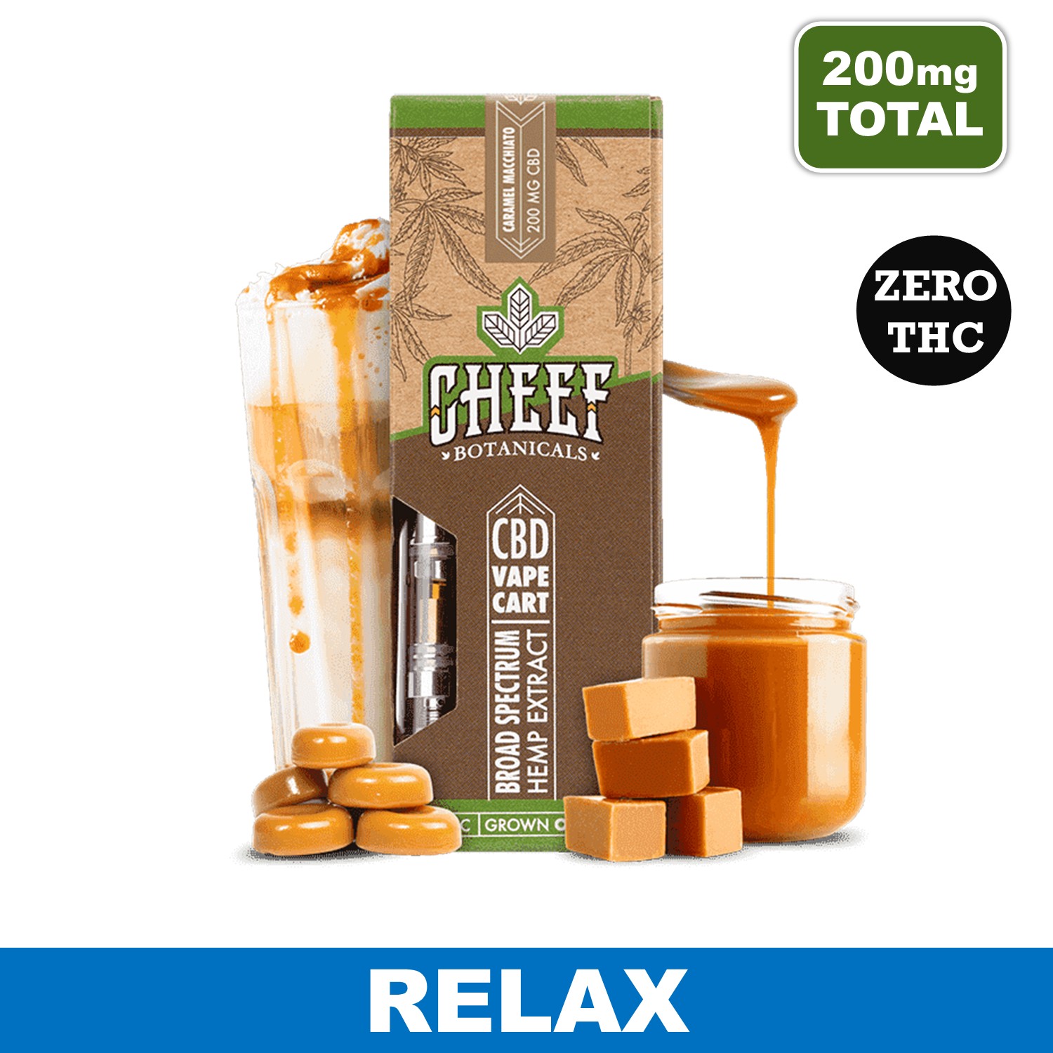Caramel Macchiato CBD Vape Cartridge - 1 Gram CBD, 200mg