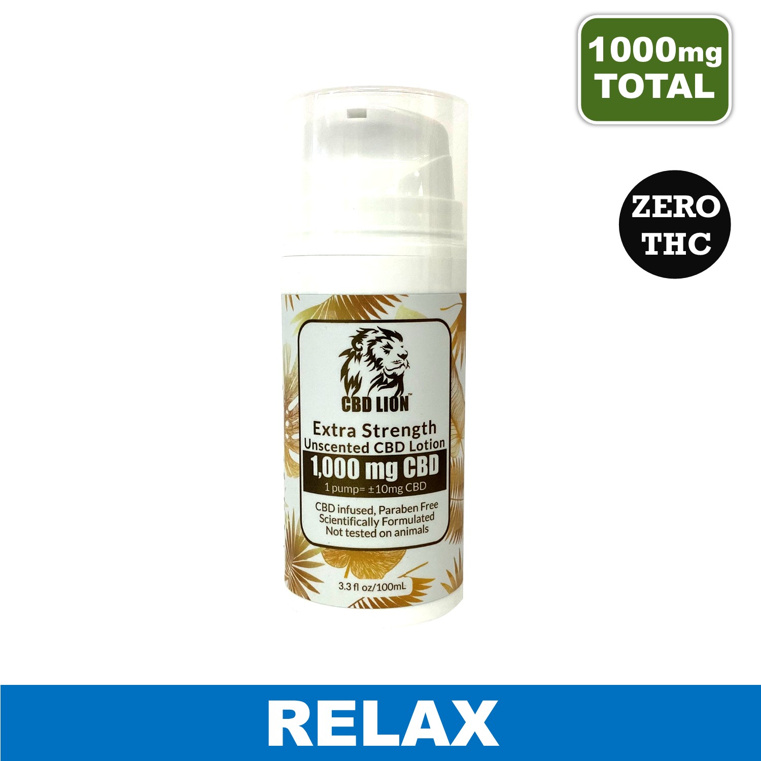 Unscented CBD Lotion - 1000mg CBD