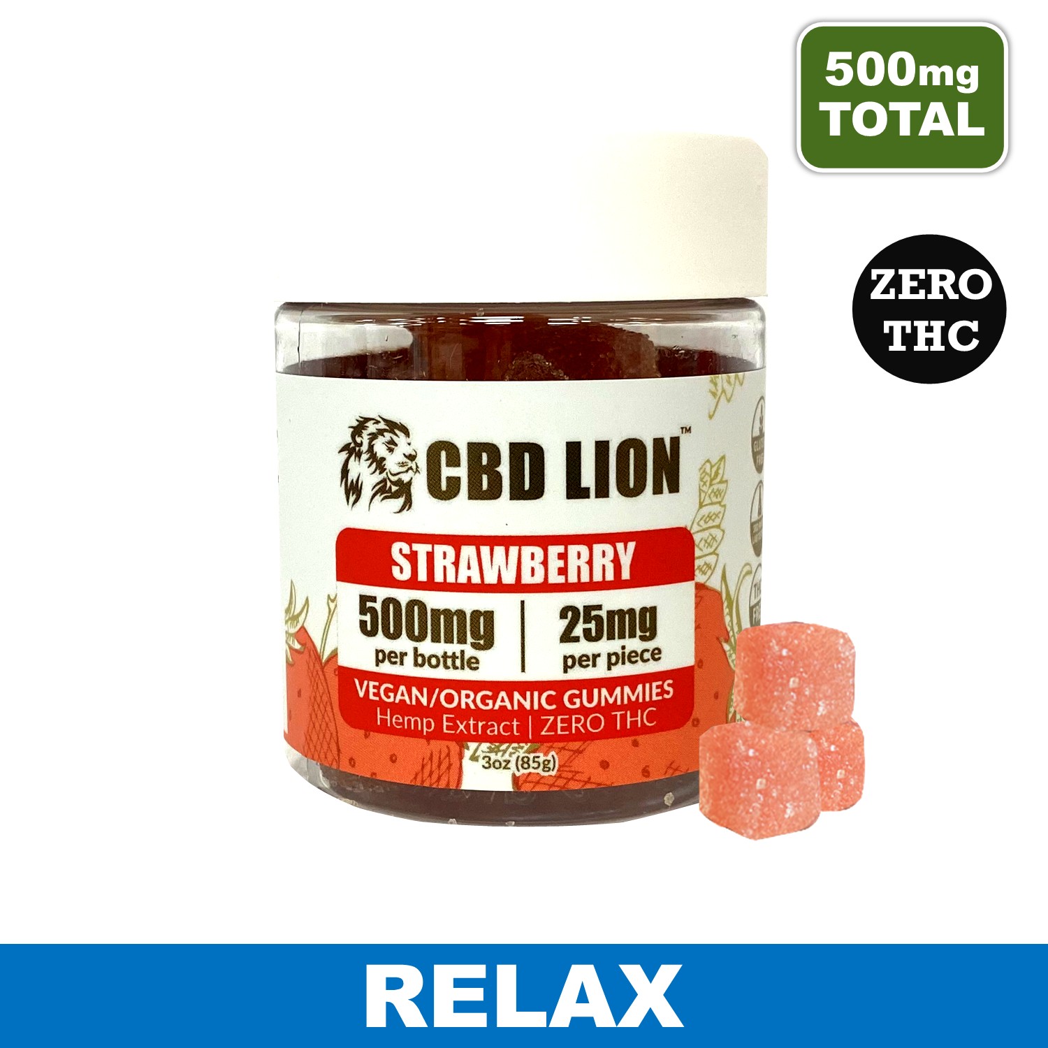 Strawberry CBD Gummies - 500mg CBD