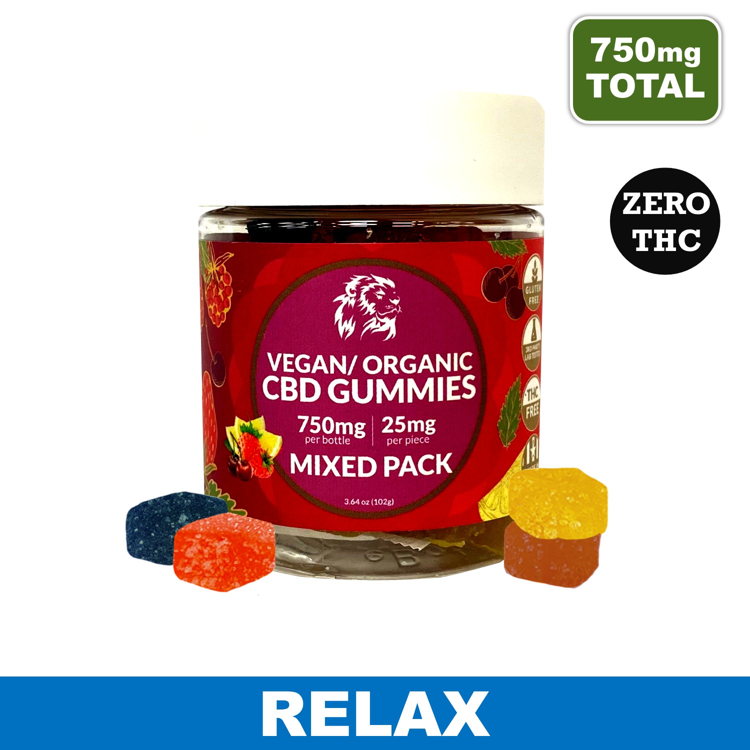 Tropical CBD Vegan Organic Gummies - 750mg CBD