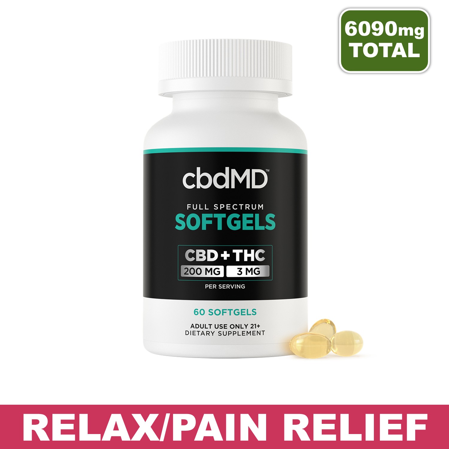 CBD Softgels - 6000mg CBD + 180mg THC