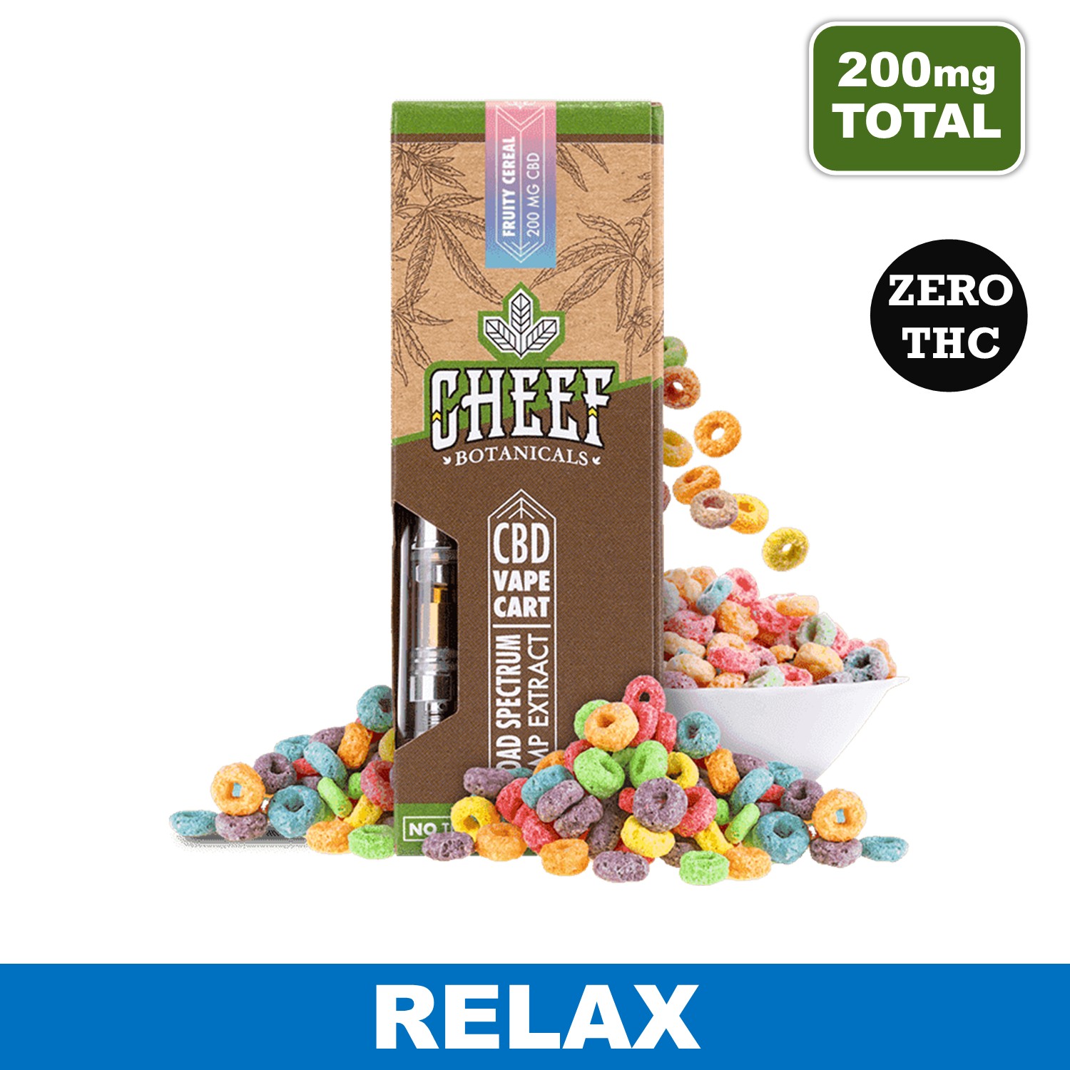 Fruity Cereal Vape Cartridge - 1 Gram CBD, 200mg