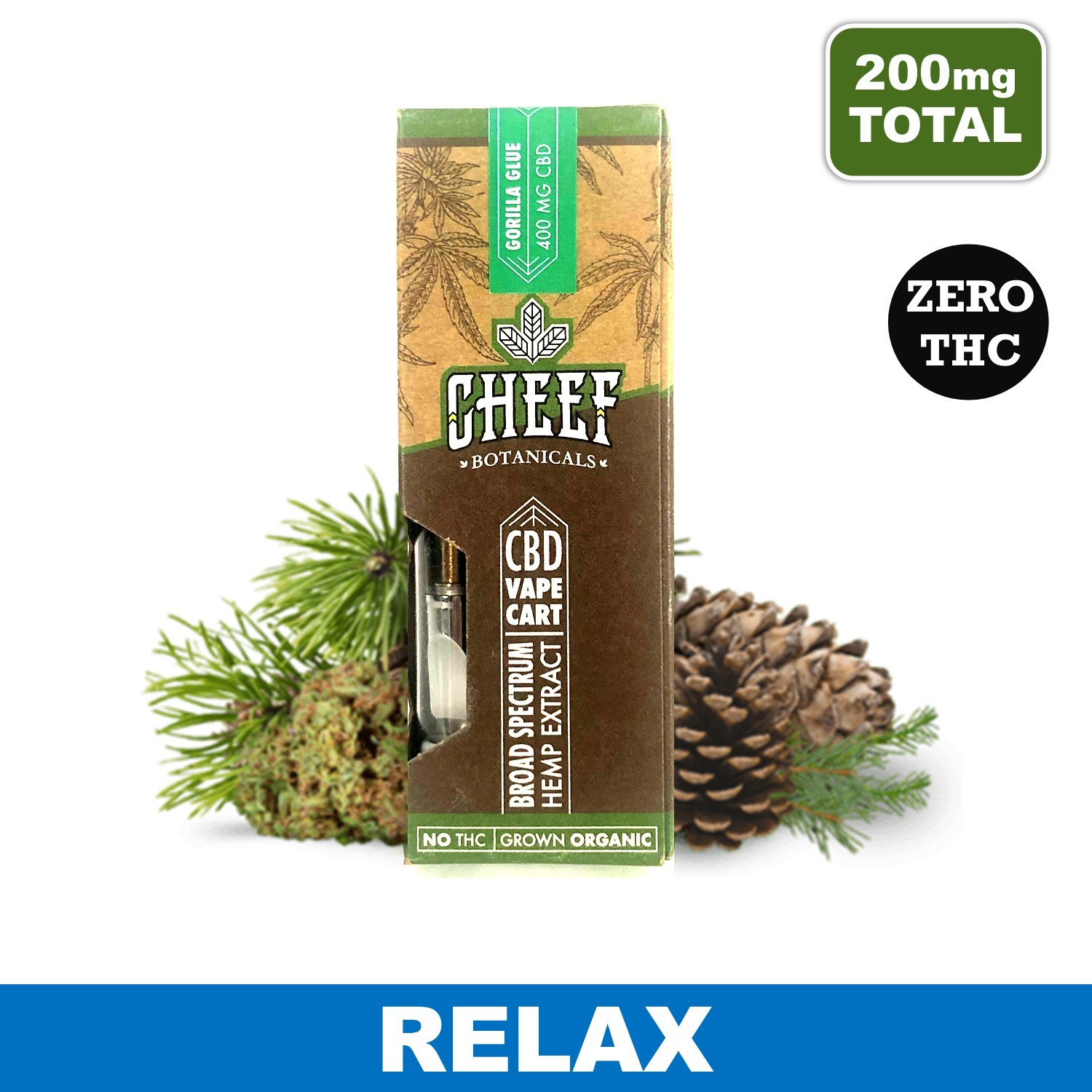 Gorilla Glue Cart Organic CBD Vape - 1 Gm CBD, 200mg