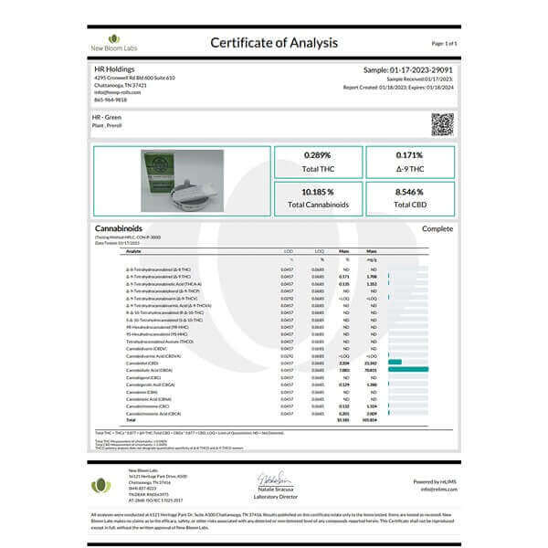 Menthol Hemp Rolls - Hemp Cigarettes Pack - Full Spectrum