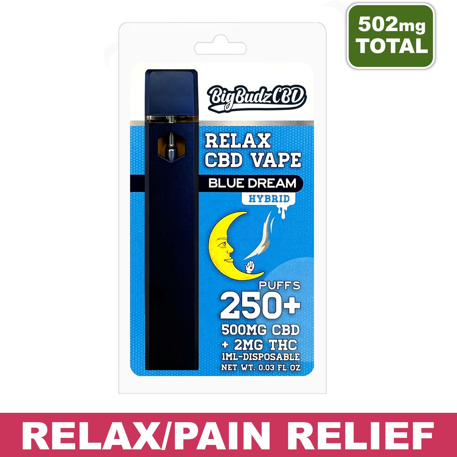 Blue Dream Vape Pen - 1ML 500mg Full-Spectrum CBD and THC Vape