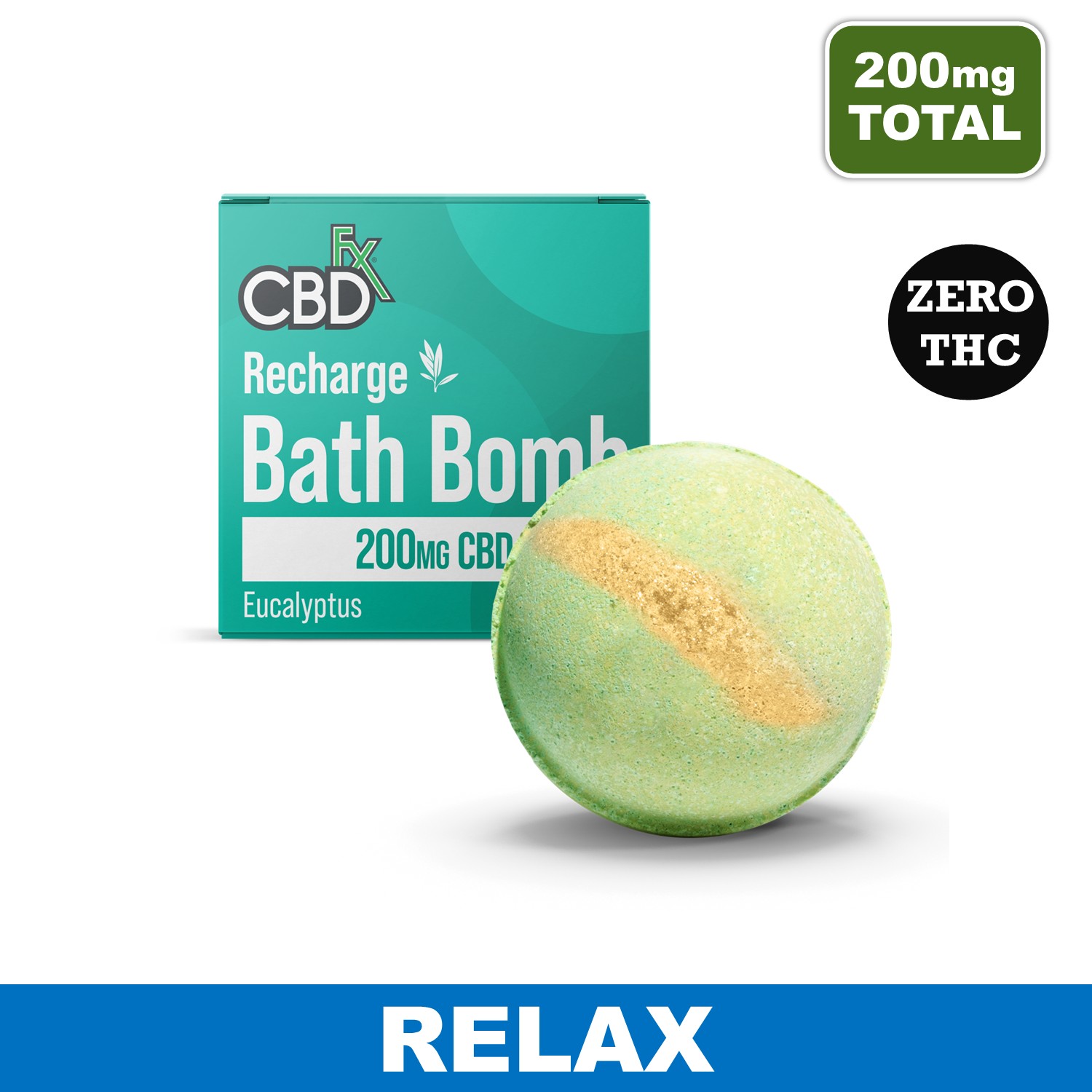 Eucalyptus CBD Bath Bomb - 200mg - Recharge