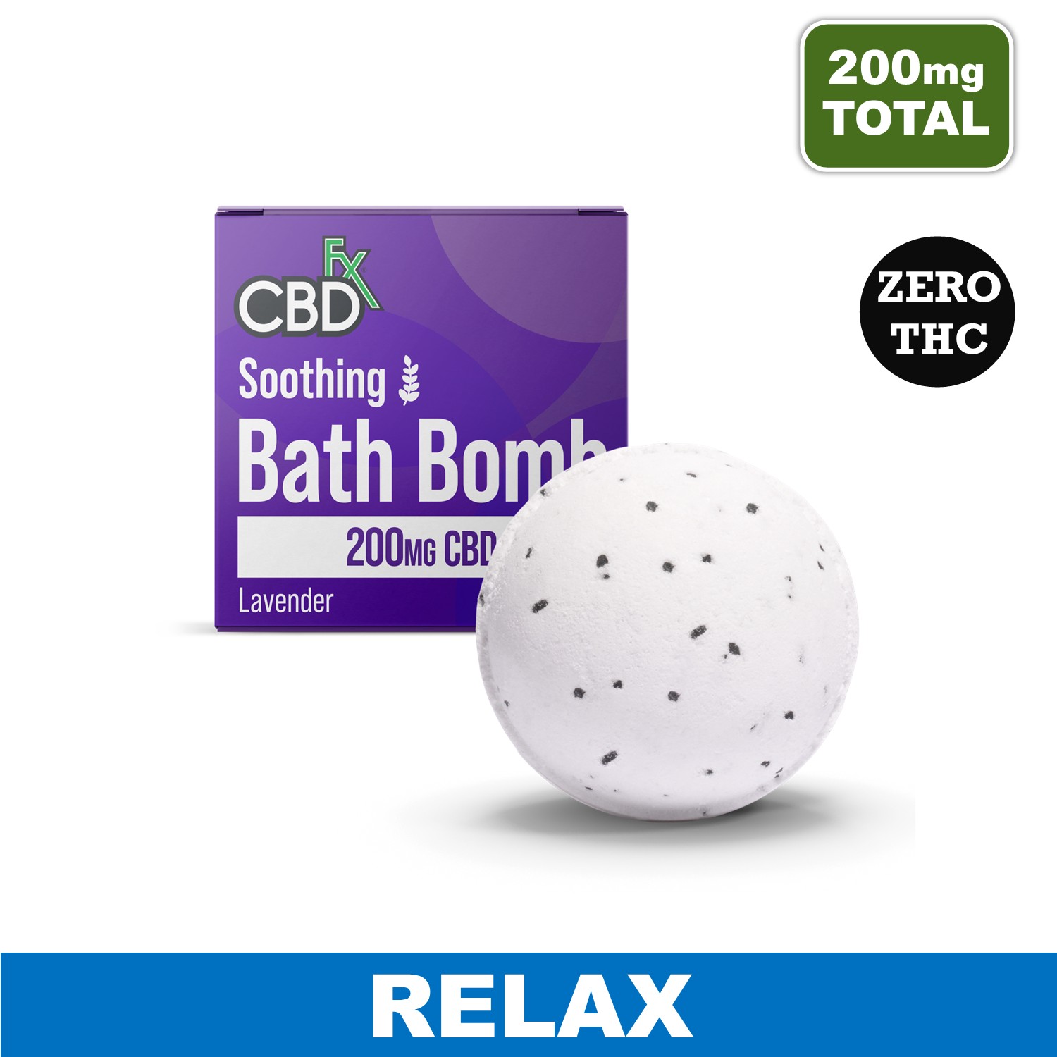 CBD Lavender Bath Bomb - 200mg - Soothing