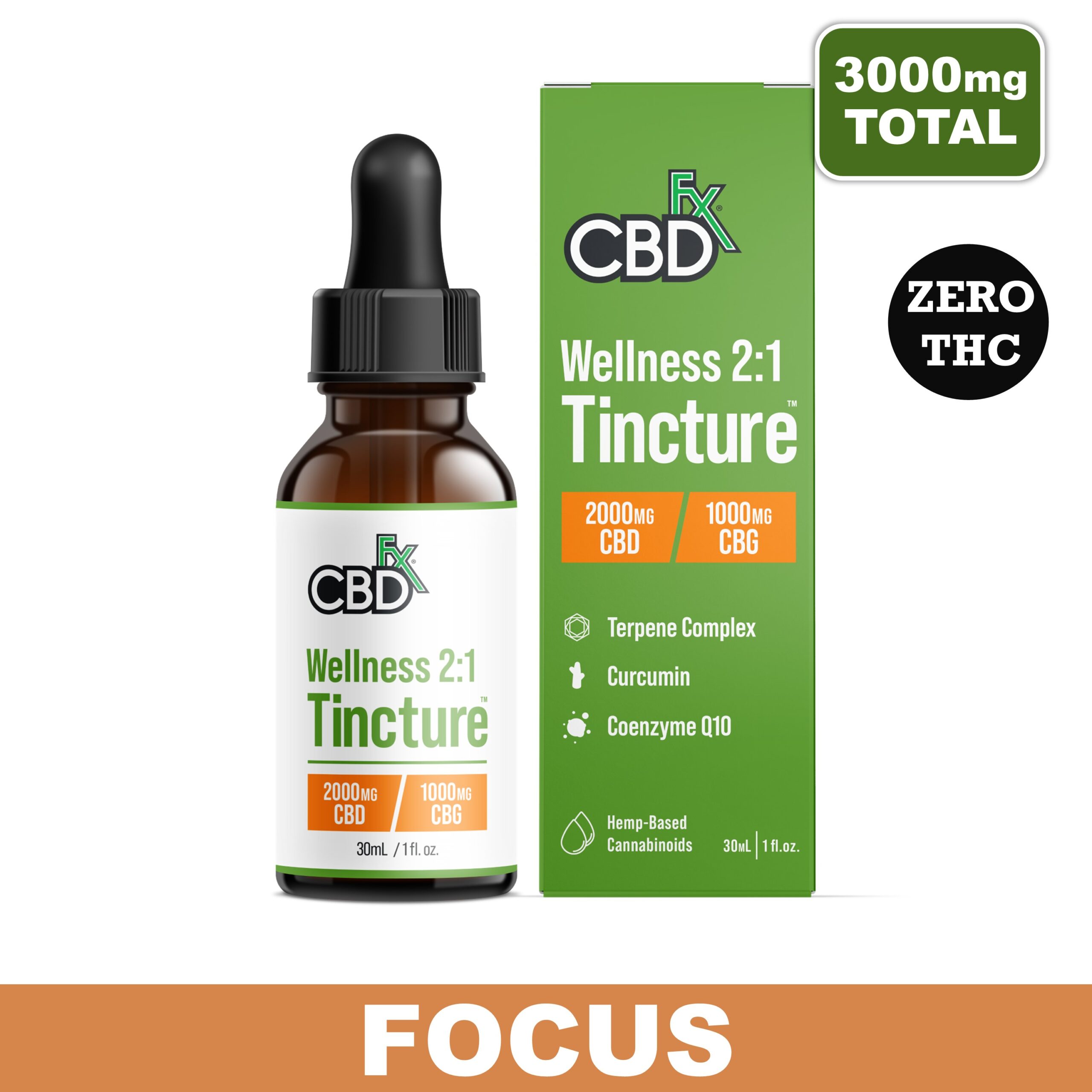 Wellness CBD Tincture 2000mg + 1000mg CBG