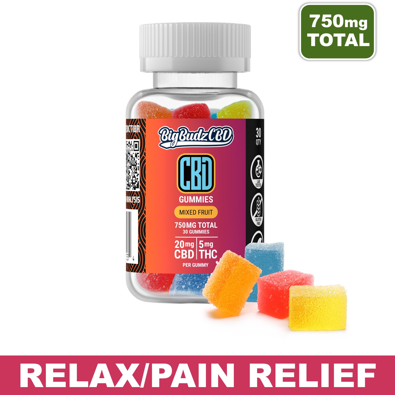 25mg Full-Spectrum CBD Hemp Gummies – 30 Count