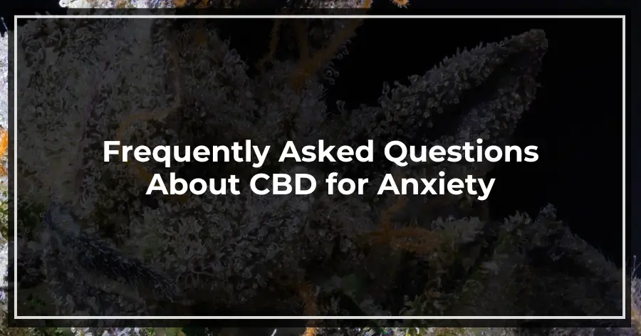 Frequently Asked Questions About CBD for Anxiety