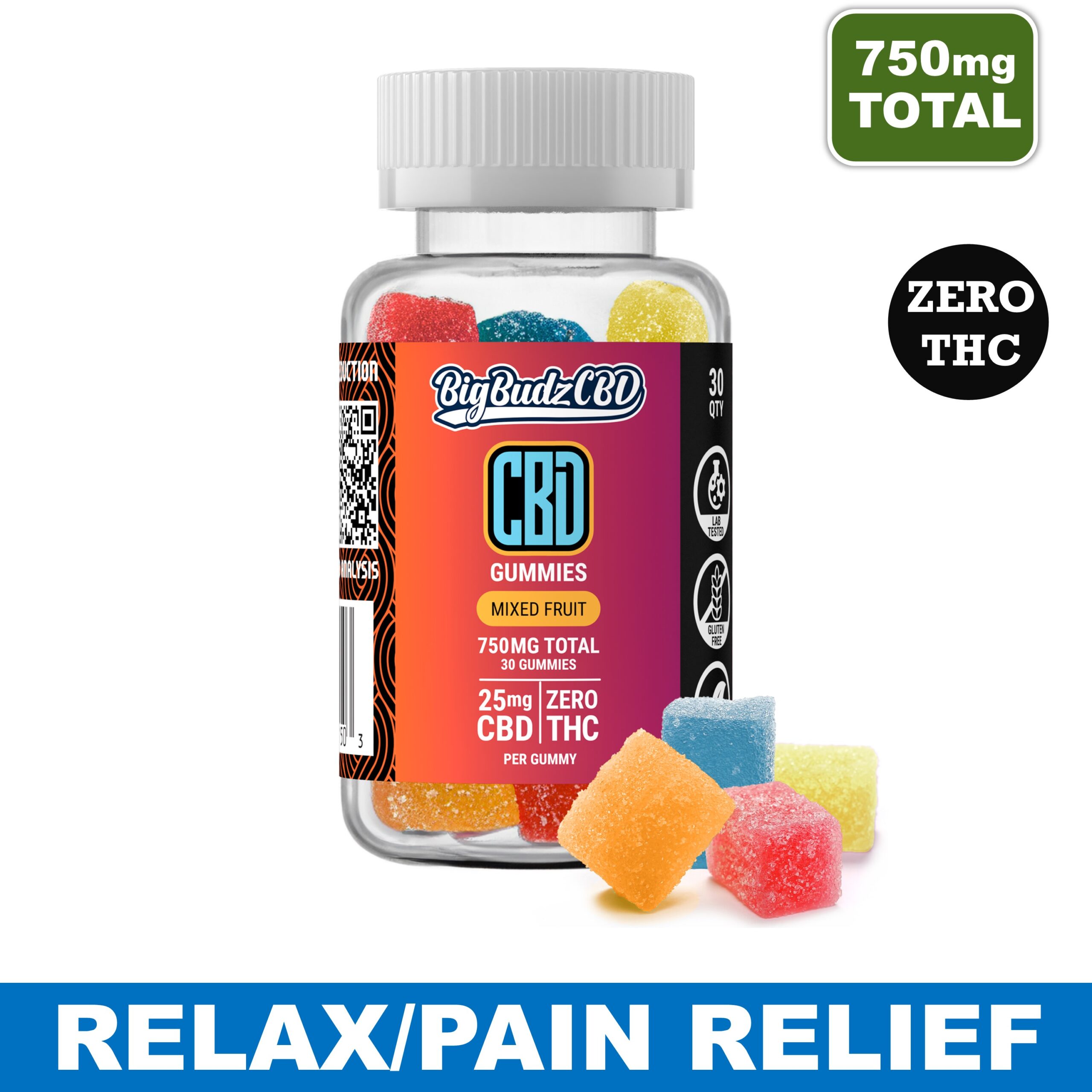 Wholesale - Mixed Fruit CBD Gummies - 30ct