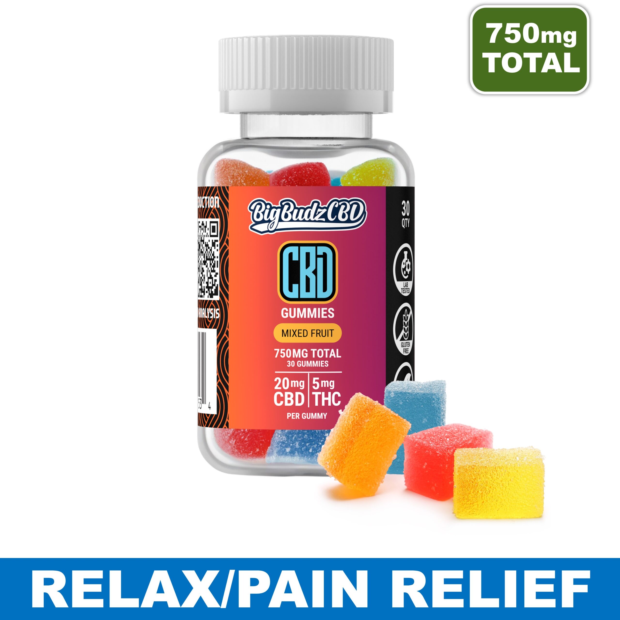 Wholesale - Mixed Fruit CBD Gummies - 30ct